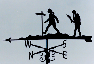 Lady, Man and Signpost 2 weather vane